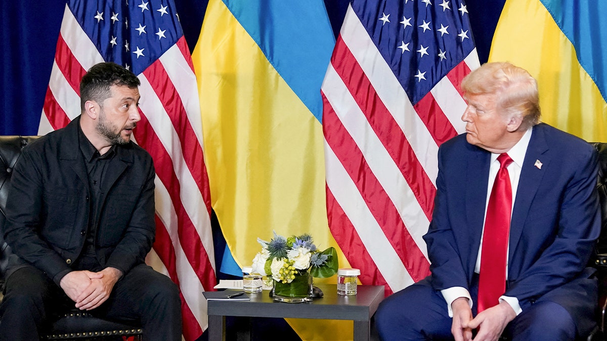 Zelenskyy and Trump sit across from each other