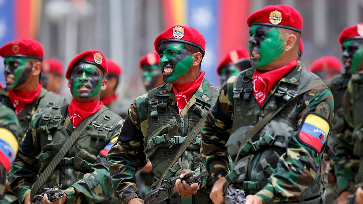 Venezuelan troops during parade.