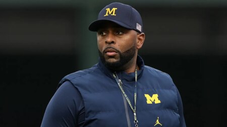 Fired Michigan coach Sherrone Moore makes bond; lawyer declines to say if he'll return home