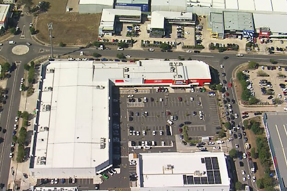 Shots were fired outside the large shopping complex. 