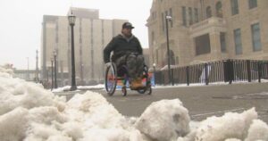 Calgary man highlights mobility challenges caused by snow, ice buildup