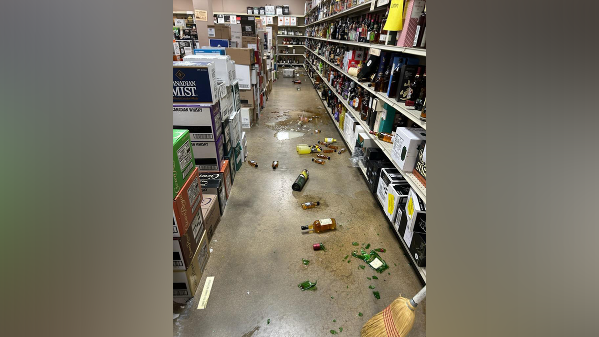 A raccoon broke through the ceiling of a Virginia ABC store, smashing a number of liquor bottles before passing out in the bathroom.