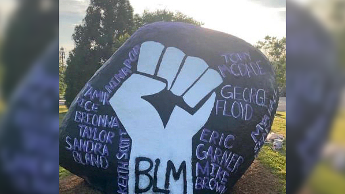 Black Lives Matter rock at North Carolina high school in 2020