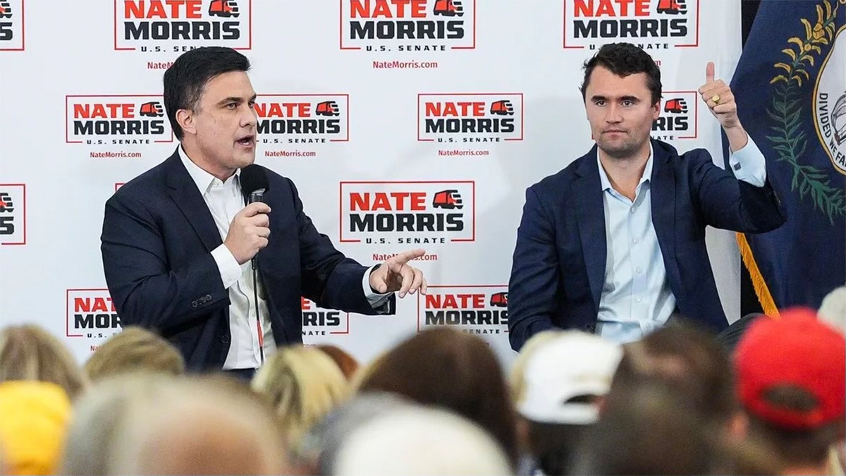 Charlie Kirk and Nate Morris at campaign launch in Kentucky