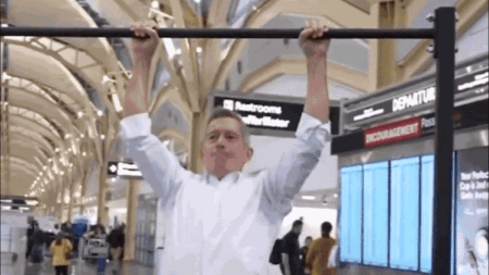 Trump cabinet members do pull-ups at airport to launch $1B family travel program nationwide