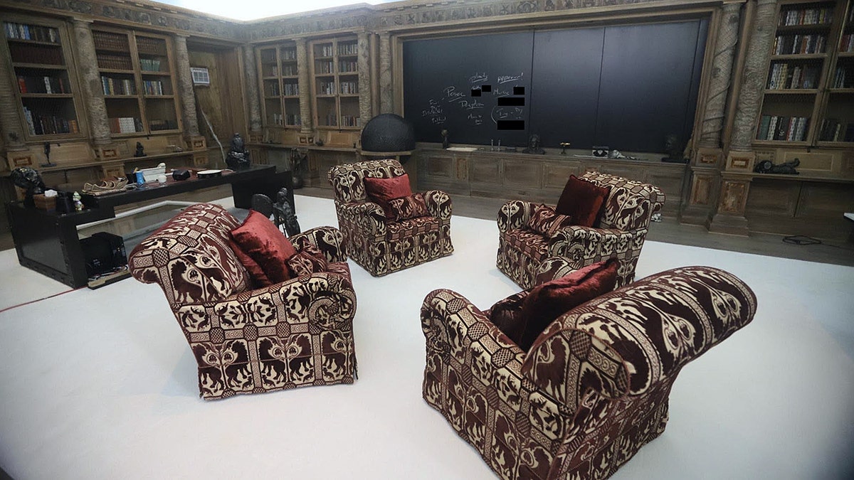 Chairs inside room on Epstein island in the U.S. Virgin Islands