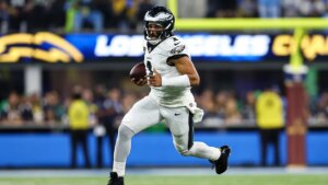 Jalen Hurts commits career-high 5 turnovers as Eagles drop third straight in OT loss to Chargers