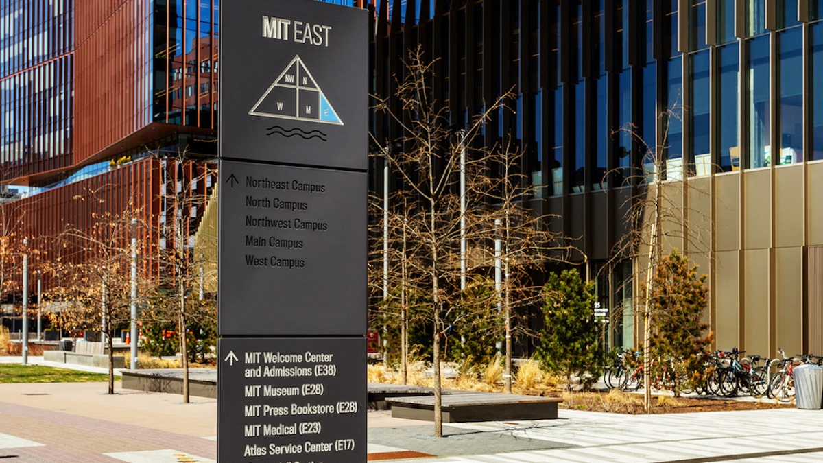 MIT East Campus sign post - Cambridge Massachusetts