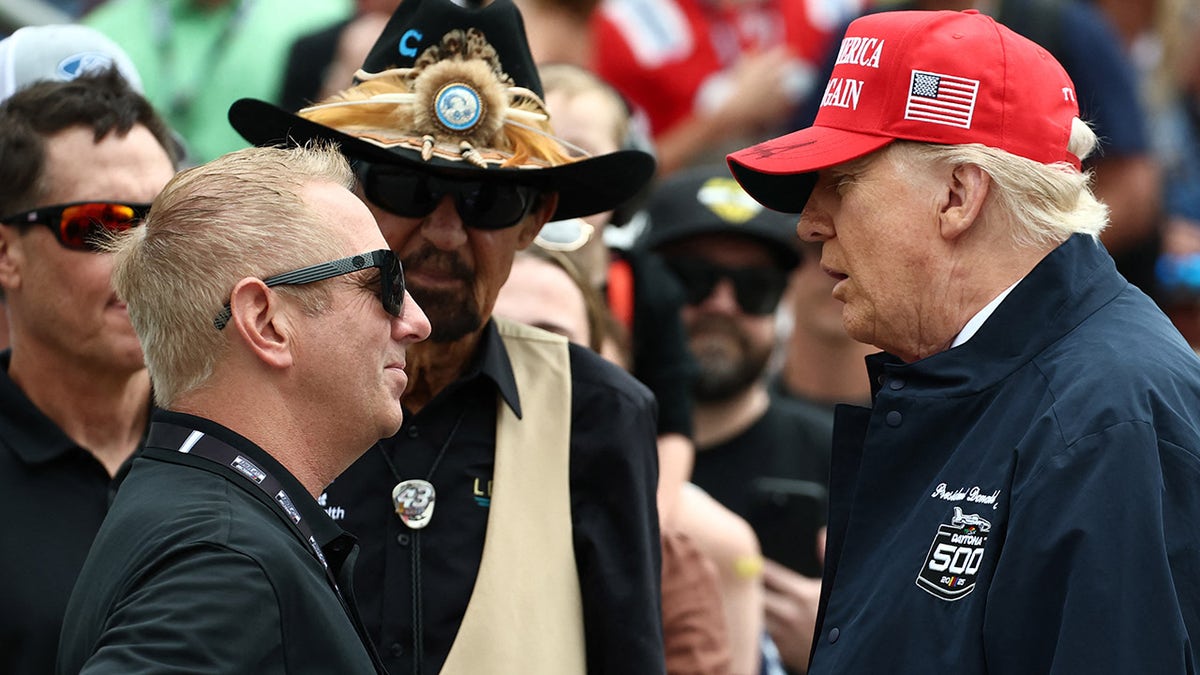 Greg Biffle and Richard Petty speak with Trump