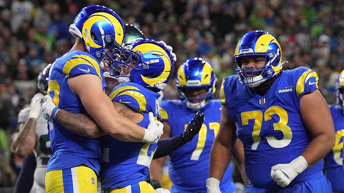 Blake Corum celebrates a touchdown