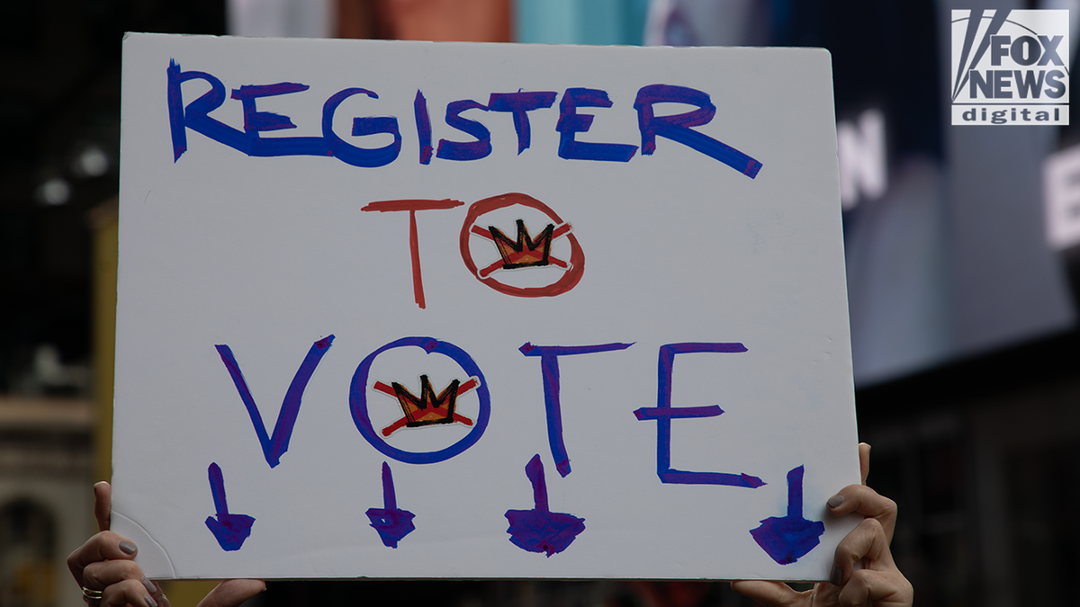 Register to vote sign