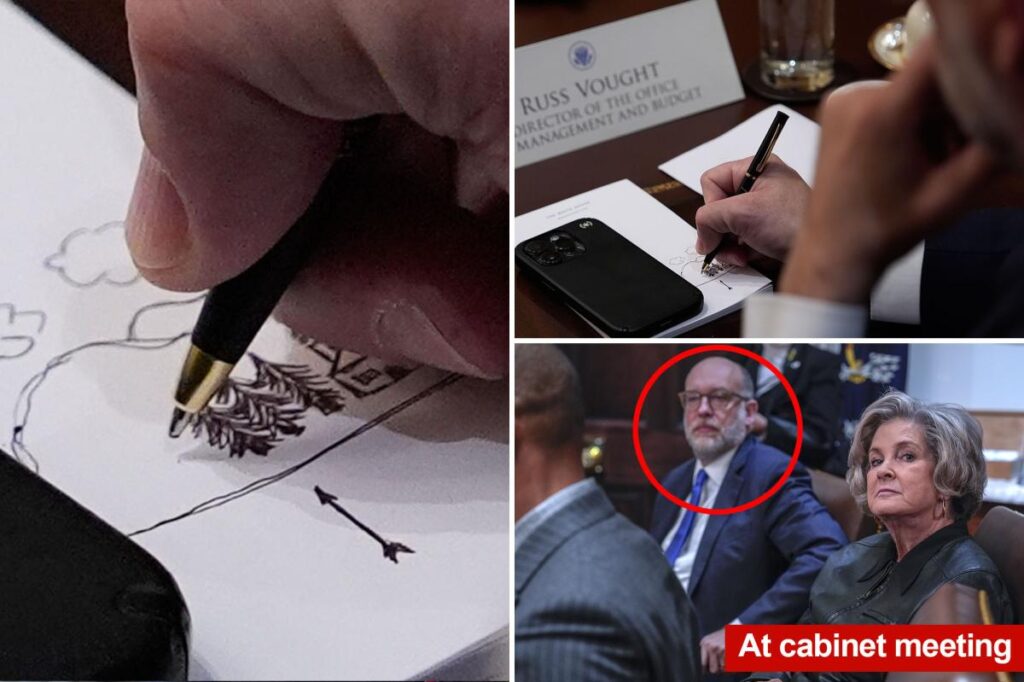 ‘Grim Reaper’ White House budget chief Russ Vought caught doodling unexpected scene during Trump cabinet meeting