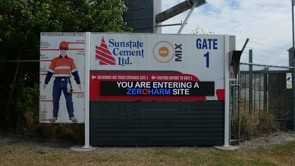Sunstate Cement Ltd at the Port of Brisbane, where a man died in a worksite accident.