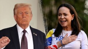 Venezuelan opposition leader María Corina Machado presents Nobel medal to Trump despite institute ban