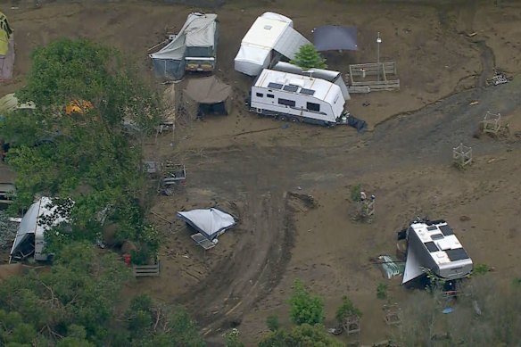 Damage from the flooding at Wye River on Friday morning. 