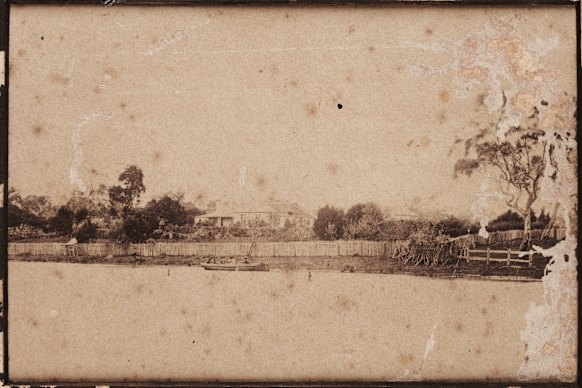 A farmstead on the edge of Lake Condah, c. 1880.