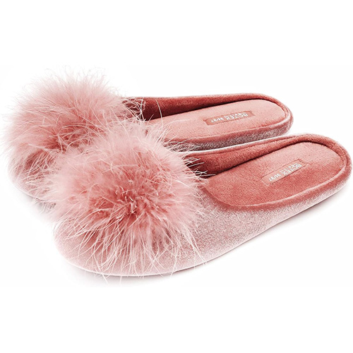 BCTEX COLL Women's Cozy Velvet Memory Foam House Slipper