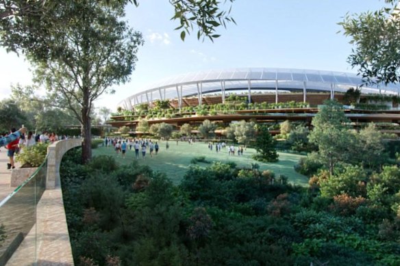 The first concept for the Olympic 2032 stadium in Brisbane’s Victoria Park.