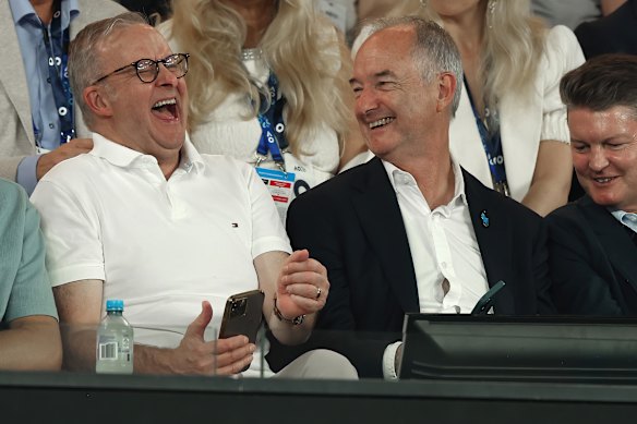 Prime Minister Anthony Albanese, TA boss Chris Harrop and Deputy Premier Ben Carroll went the distance well into the night.