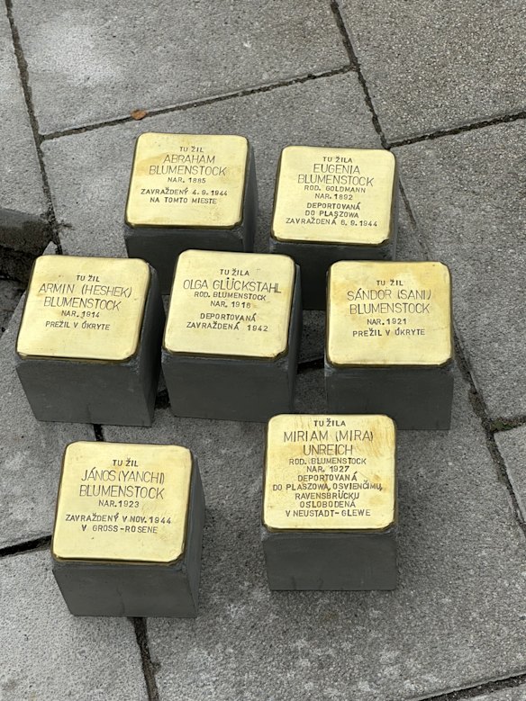 The family’s “stumbling stones”.