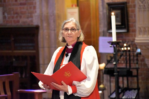 Anglican Archbishop of Perth Kay Goldsworthy at the National Day of Mourning service at St George’s Cathedral in Perth.