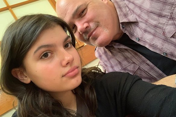 Piper James and her father Todd James.