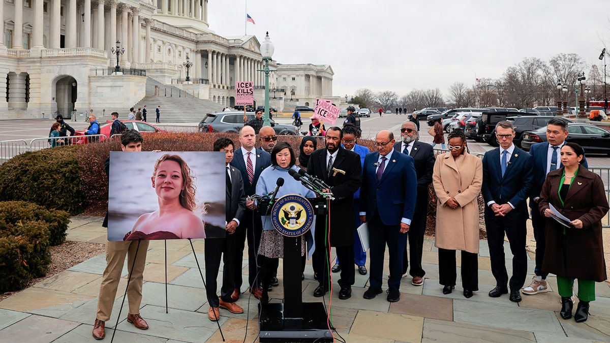 Democrats speak at a news conference