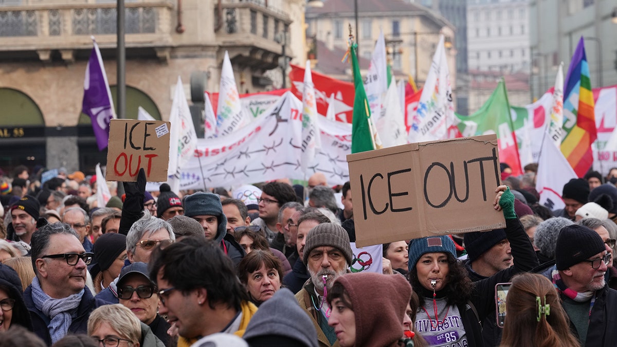 Anti-ICE protest Milan