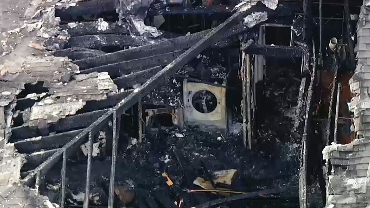 Damage inside apartment in California following explosion