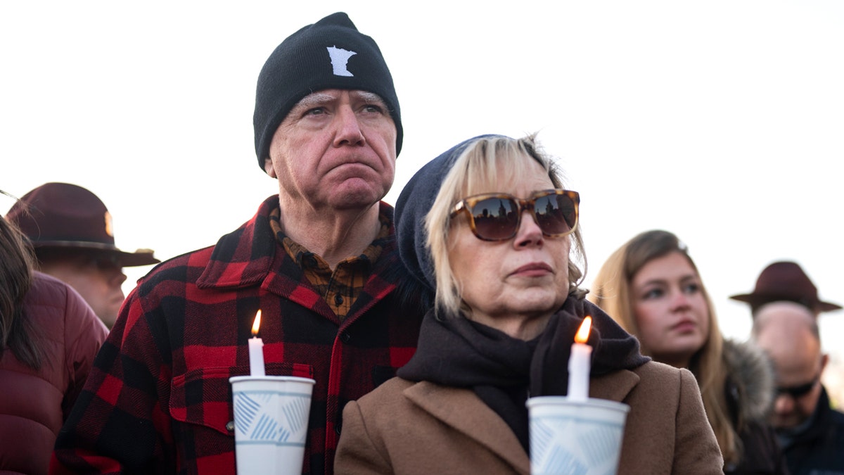 Governor Tim Walz during a vigil for Renee Good