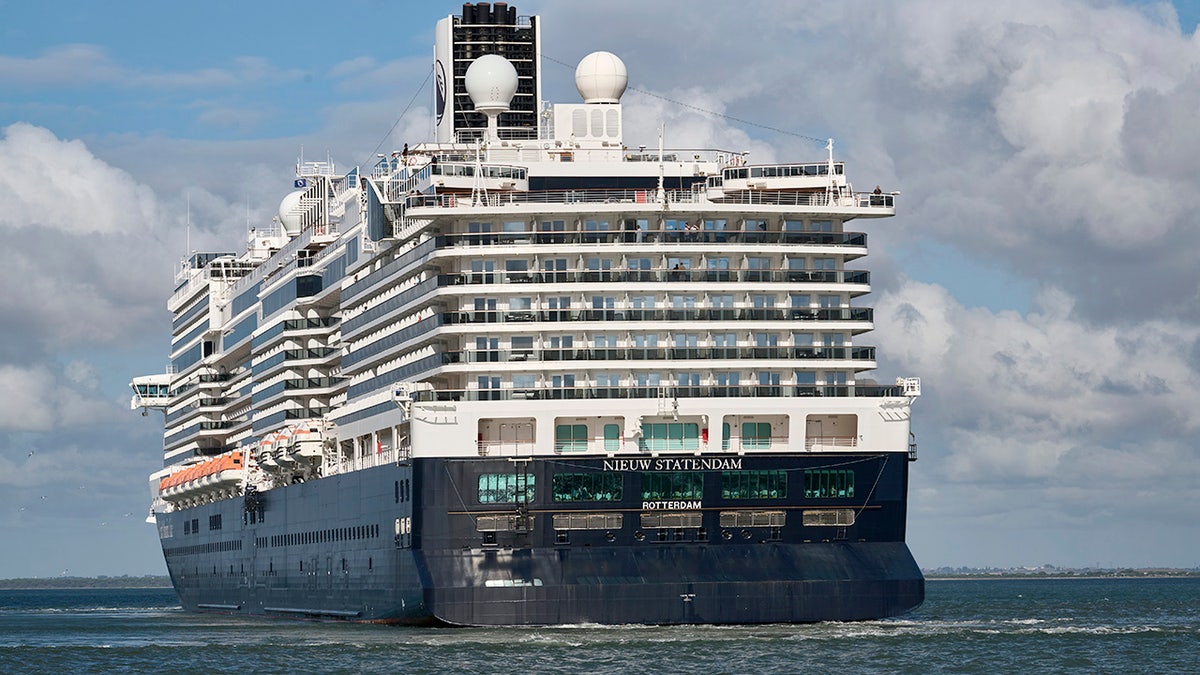 Holland America Line's Nieuw Statendam cruise ship is seen from the stern