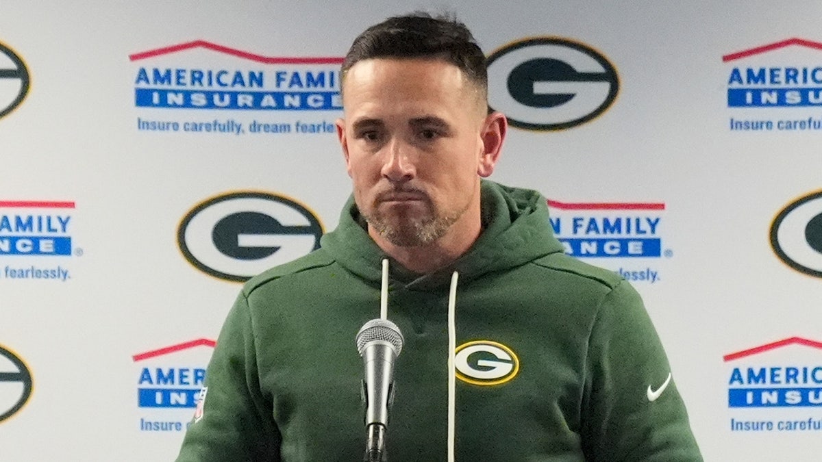 Matt LaFleur talks to reporters