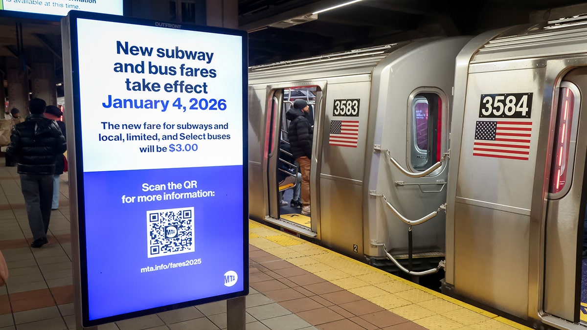 Sign alerting people to impending transit fare hikes