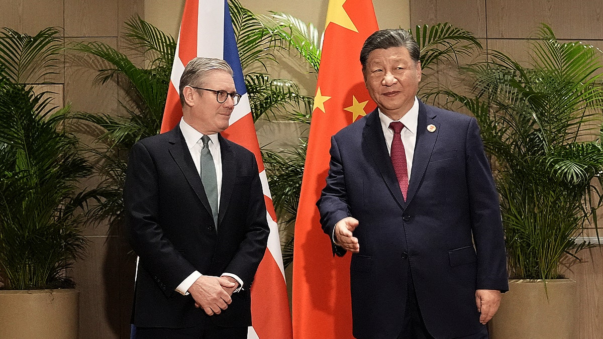 U.K.'s Keir Starmer meeting with Chinese President Xi Jinping. 
