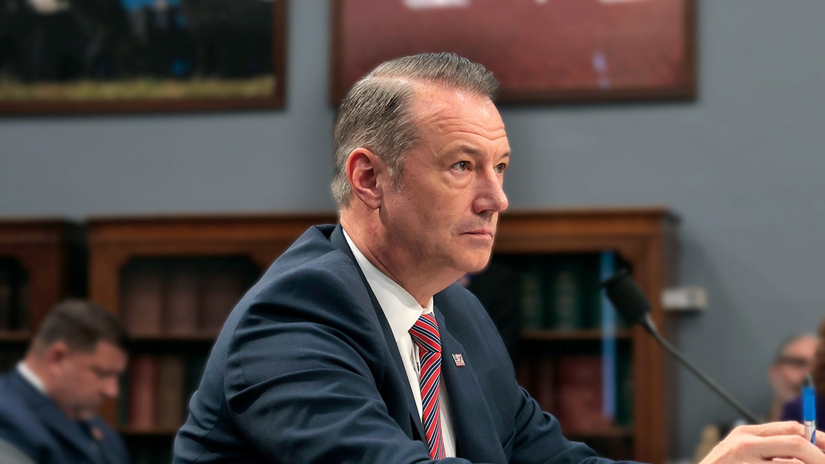 Todd Lyons testifies at a desk on Capitol Hill