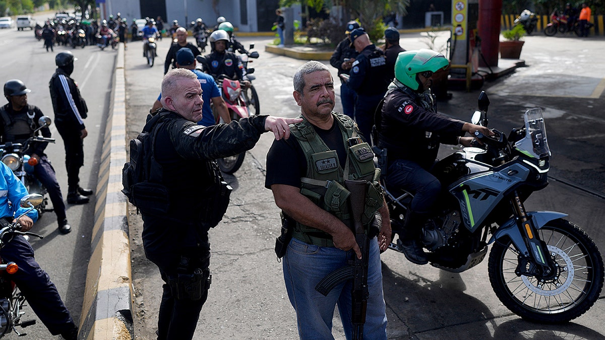 Police on the street in Venezuela