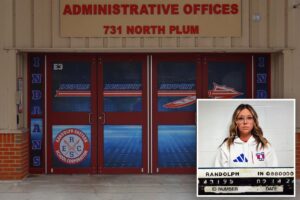 School secretary, 31, accused of having sex with two students when husband catches her with one of them