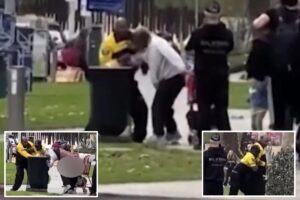LA security guard caught on camera pummeling homeless man in front of stunned onlookers