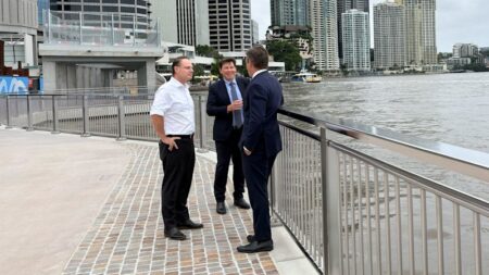 Section of Riverwalk next to Dexus development reopens after years of construction