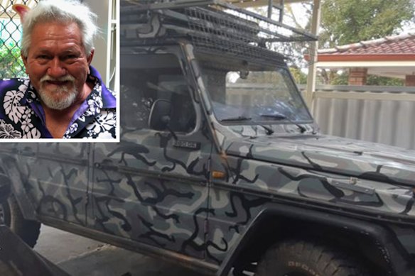 Barry Podmore (inset) and his car.