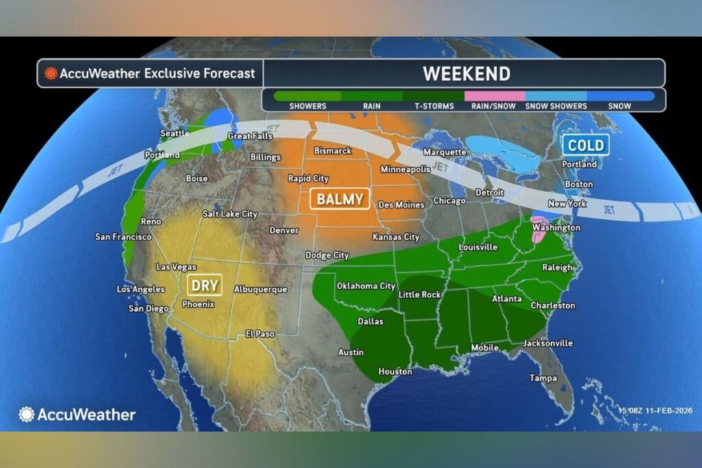 Map Shows Valentine’s Day Weather in Each State