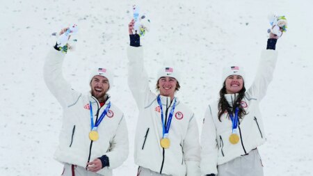 Team USA takes home gold medal in freestyle skiing mixed team aerials at Winter Olympics