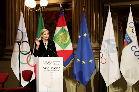 IOC President Kirsty Coventry opens the 145th IOC session at Milan’s Teatro alla Scala this week.