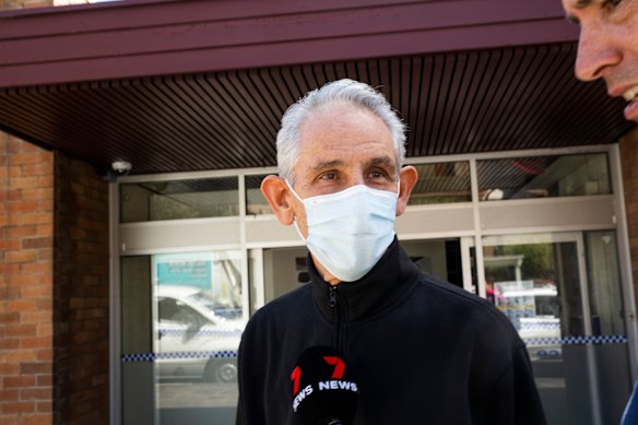 Goldberg leaves Waverley police station in October 2023.