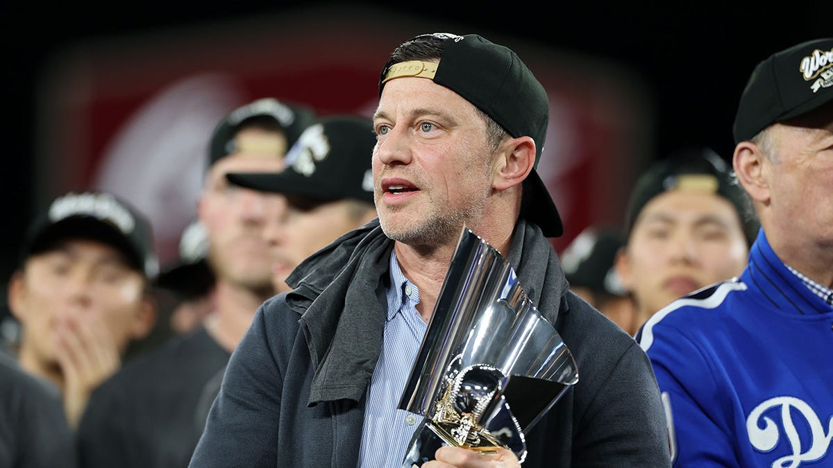 Andrew Friedman celebrates World Series