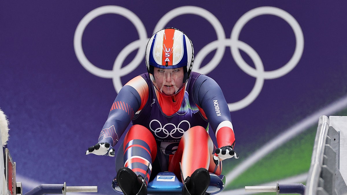 Ashley Farquharson competes at the Winter Olympics
