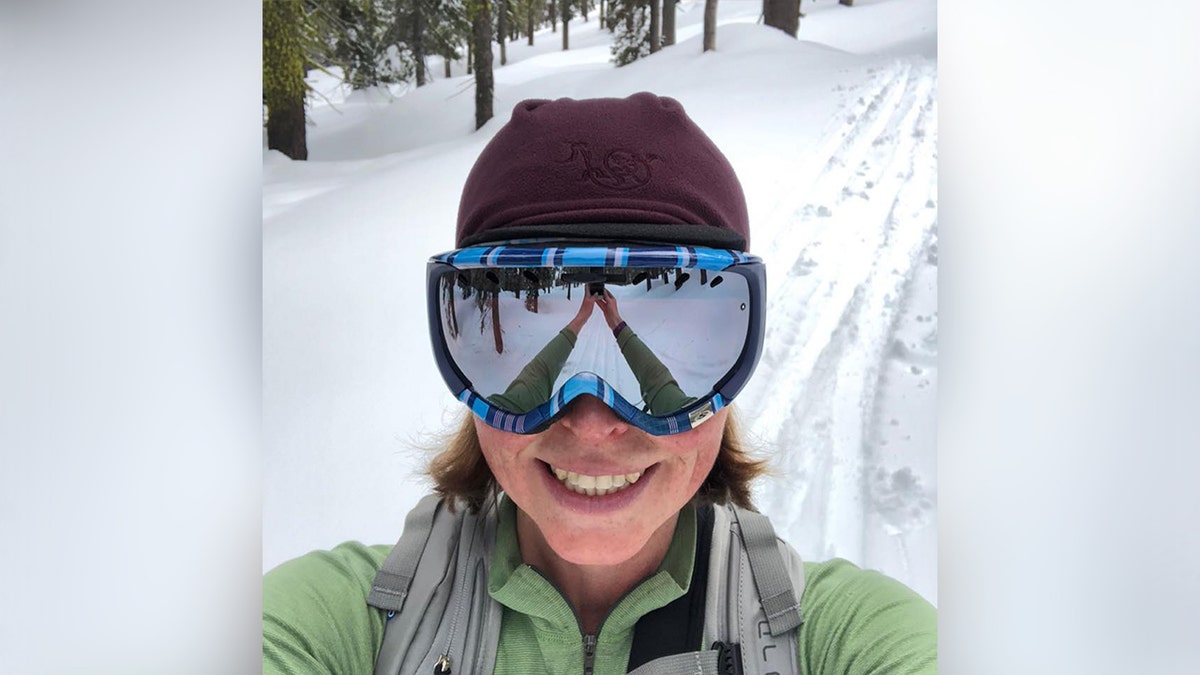 Caroline Sekar wearing skiing gear