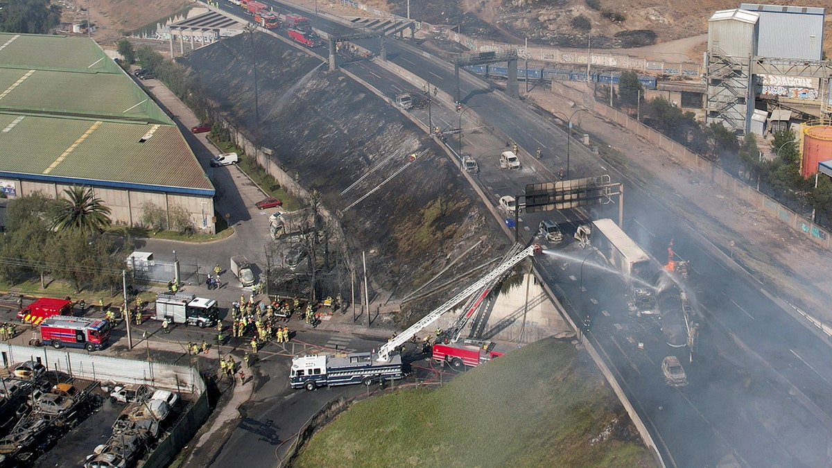 Blast site in Chile following truck explosion