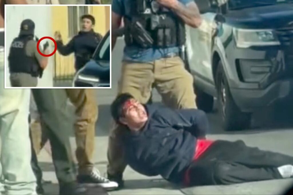 Video shows cops arresting suspect in violent SoCal jewelry store heist as viewers mistake police for ICE