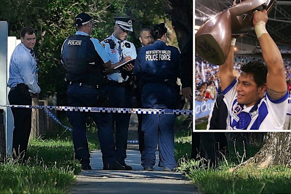 Former NRL star Matt Utai was shot in the chest and leg in a brazen drive-by shooting in Sydney’s south-west on Tuesday morning.
